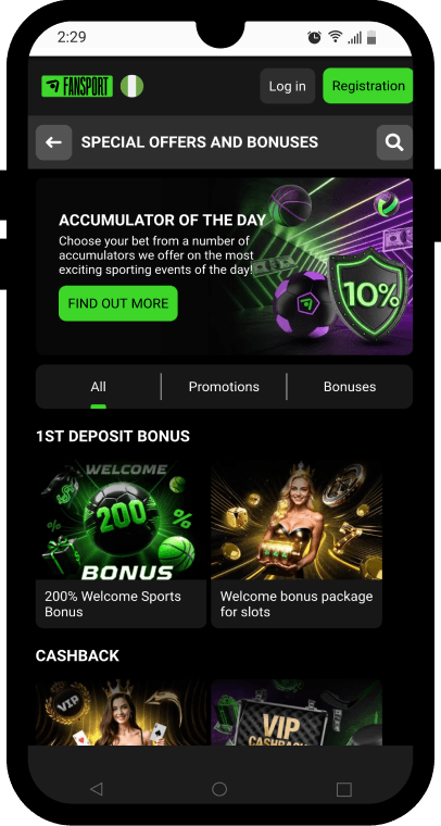 Fansport app special offers, bonuses, and promotions
