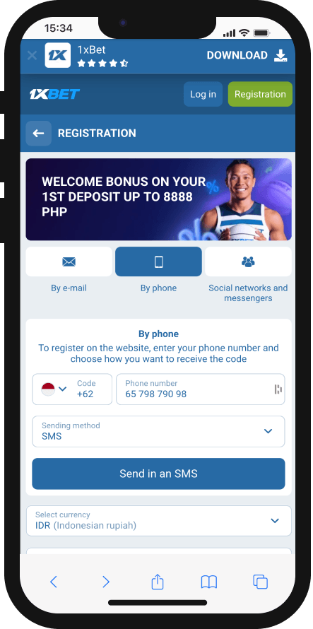 1xBet phone verification and details
