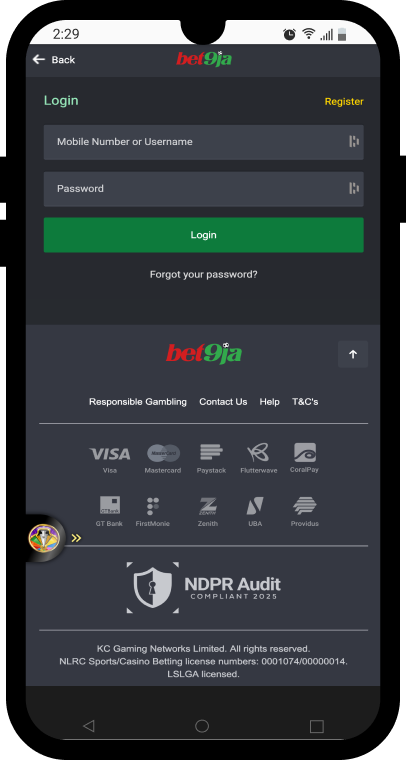Bet9ja home login