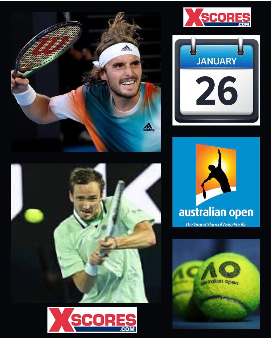 Grand Slam Australian Open 2022 Wed 26th January Xscores News