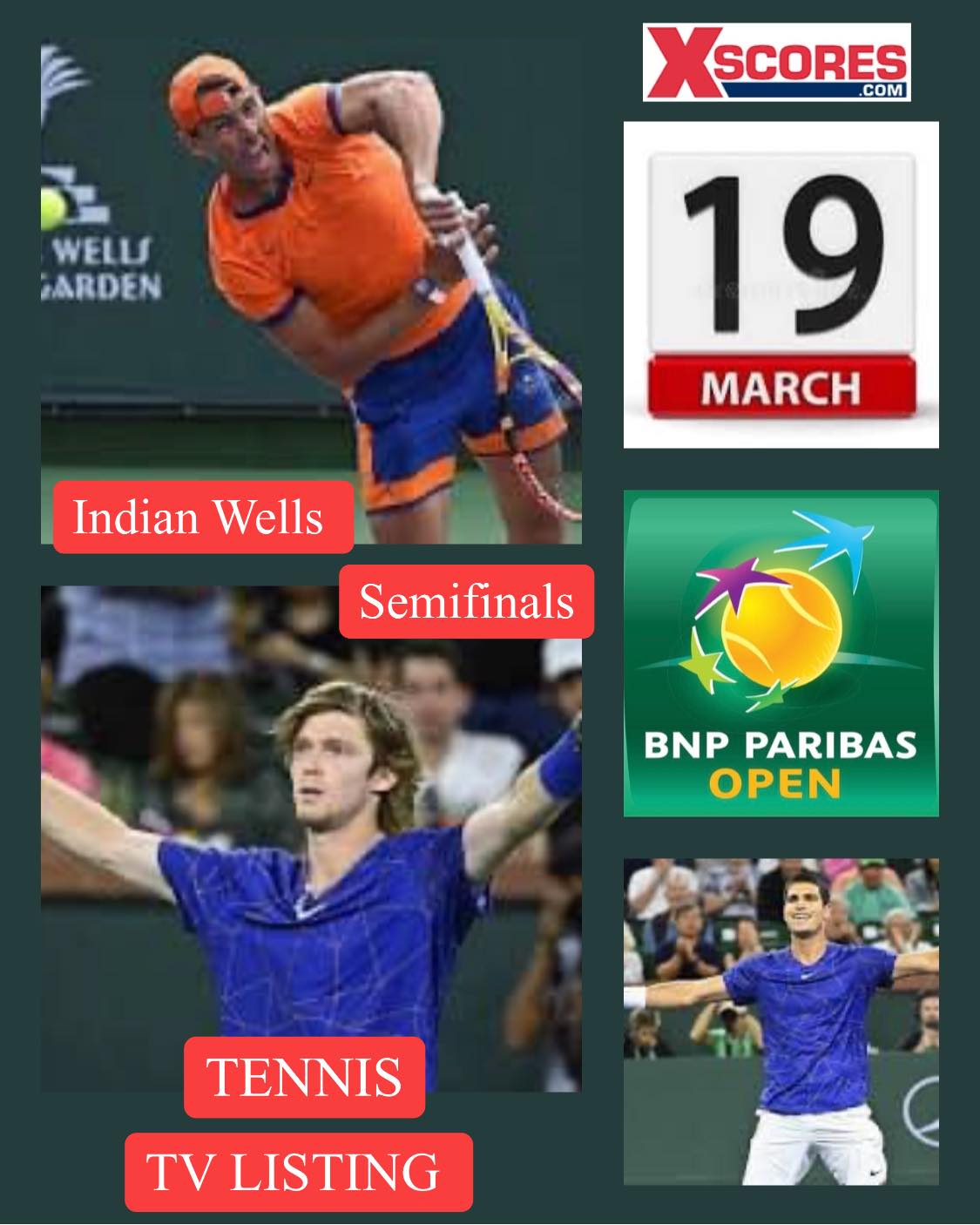 Tennis ATP Tour 1000 Saturday 19th March 2022