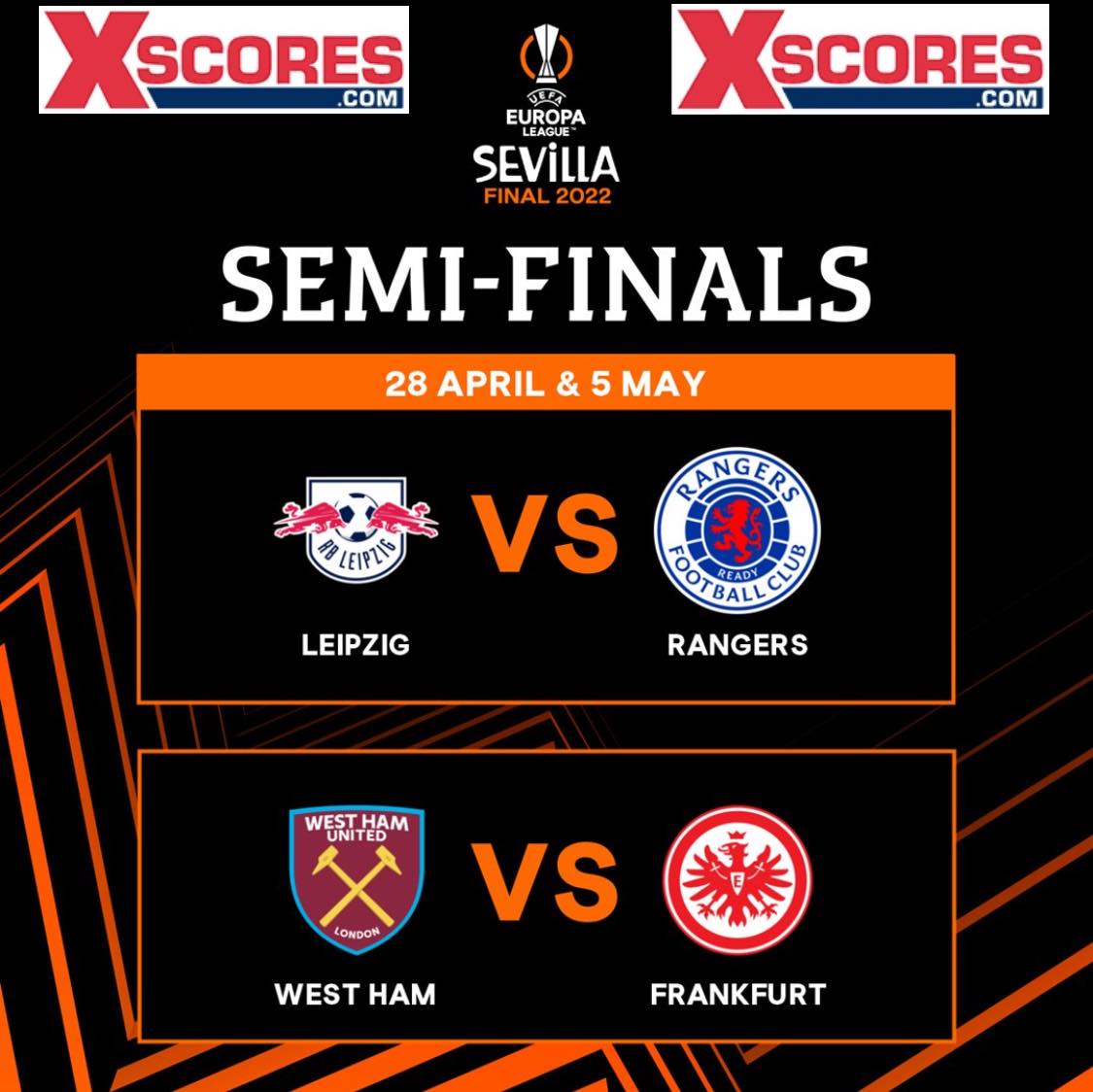 Thursday, 28th April 2022, Follow all UEFA Europa League Semifinals fixtures, latest results and live scores