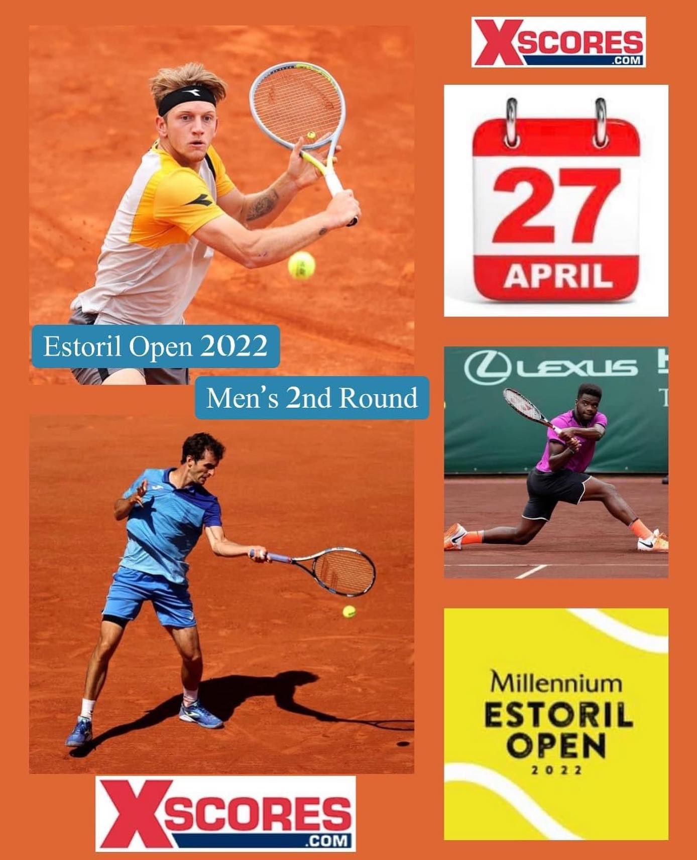 🎾🎾Tennis- ATP Tour 250 – Surface Outdoor Clay – Millennium Estoril Open, Estoril, Portugal.🎾🎾