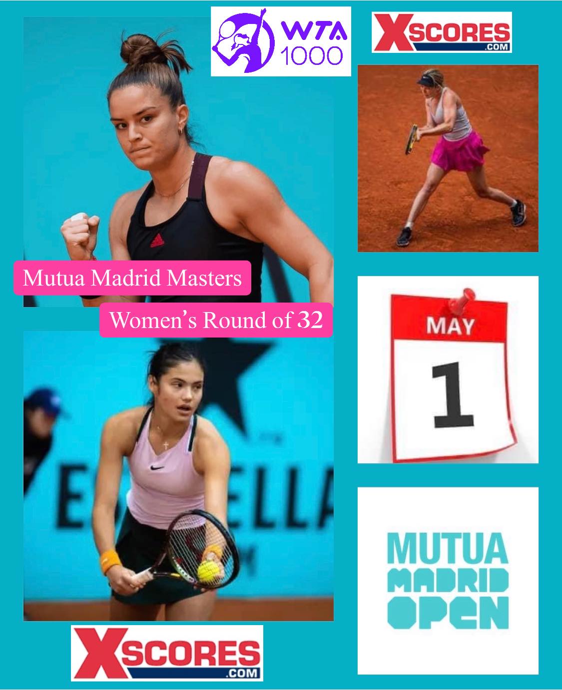 🎾🎾Tennis- WTA Tour 1000 – Surface Outdoor Clay – Mutua Madrid Open, MADRID, SPAIN🎾🎾