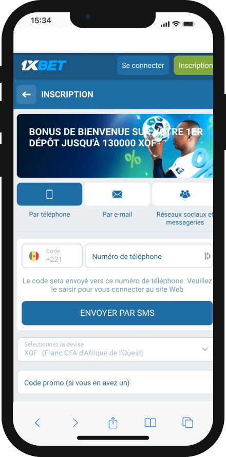 ouvrir un compte sur 1xbet