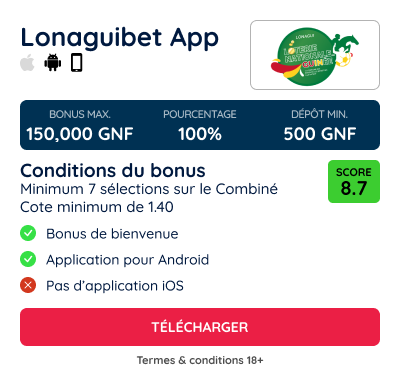 informations application lonaguibet et bonus