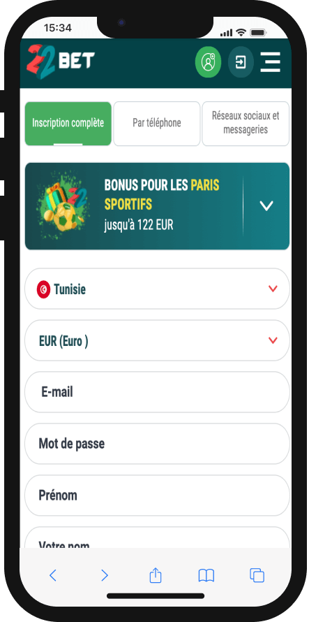 22bet ouvrir un compte en afrique