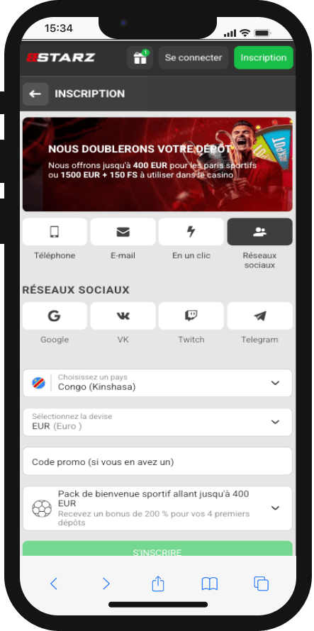ouvrir un compte sur 888starz afrique